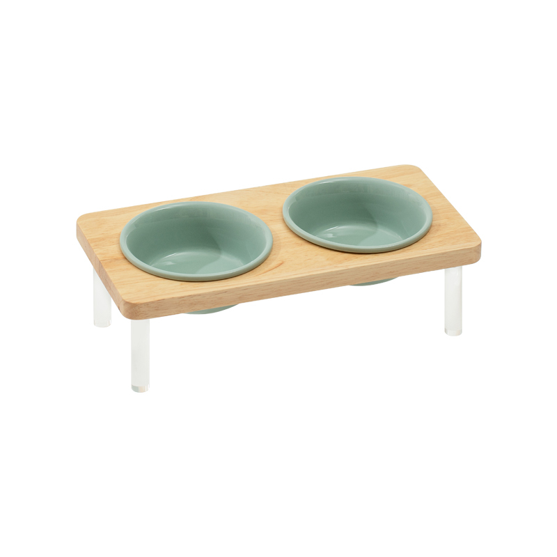 Double Bowls(Light Green)+Stand