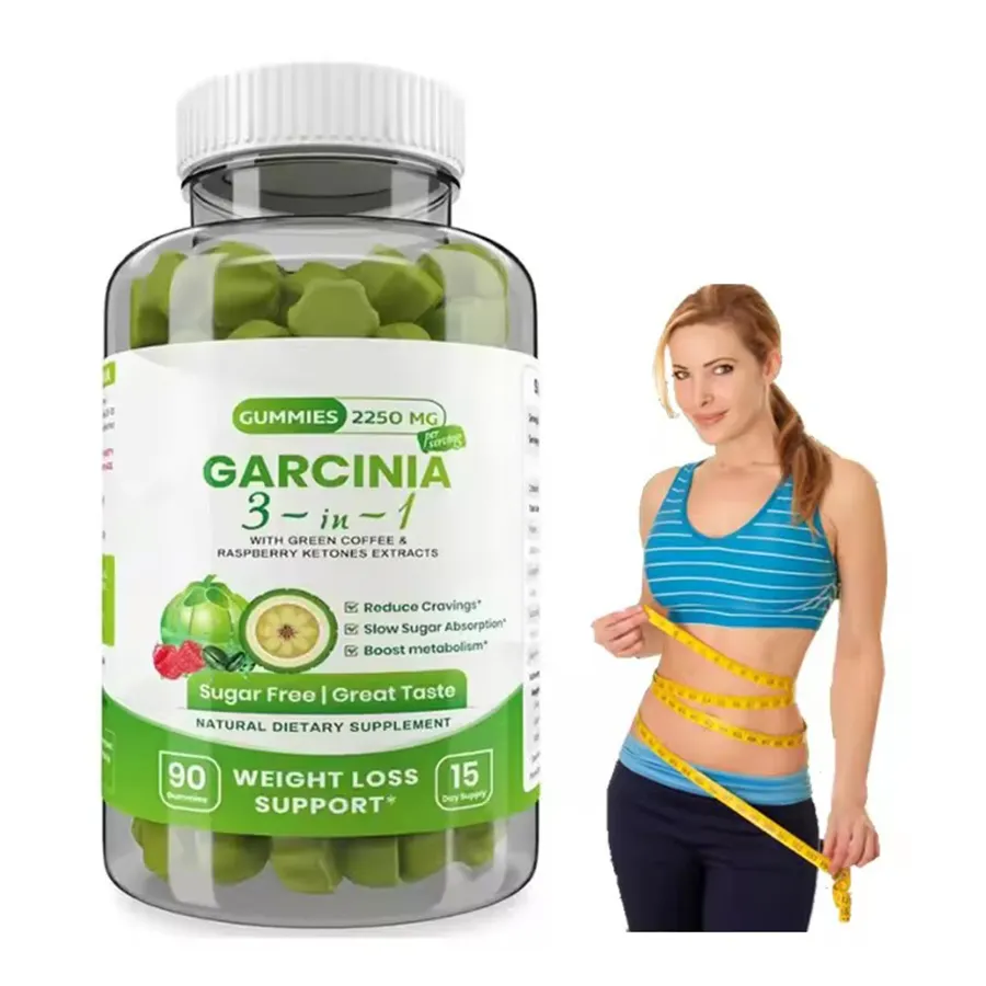Biocaro Label pribadi cuka sari apel penurun berat badan suplemen Diet pil Garcinia Cambogia permen pembakar lemak
