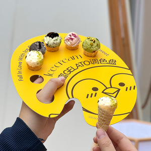 カスタマイズされたロゴ印刷3オンス5オンス使い捨てテイクアウェイ食品グレードアイスクリームイエローペーパーカップデザートヨーグルトボウルふた付き - Product Image 5