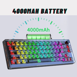 DKT66 Wireless Mechanical Keyboard Kit Transparente Schale RGB Light Full Key Hot Swap able Ausgestattet mit Knopf DIY Tastatur - Product Image 5
