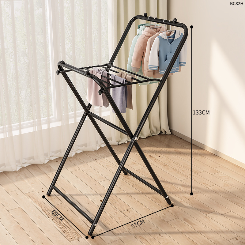 BC82H-Folding Clothes Rack, Height 134, Black