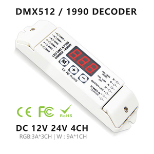 Independent 4-way DMX Signal Decoder DMX512/1990 to 0-10V <strong>PWM</strong> 5V 10V DMX512 Converter Driver <strong>Controller</strong> DC 12V 24V 10mA 20mA 4CH - Product Image 2