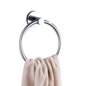 YOTO modası havlu tek tutucu no-matkap siyah paslanmaz çelik havlu banyo aksesuarları halka duvara monte oteller için - Product Image 3