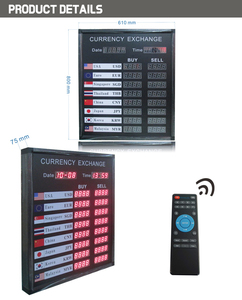 Jhering工場販売屋内銀行電子デジタル赤桁外国為替ledポストレート表示ボード - Product Image 5