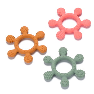 Bán buôn bé Đồ chơi cấp thực phẩm Silicone <span class=keywords><strong>Teether</strong></span> bé mọc răng vòng 2-in-1 <span class=keywords><strong>Teether</strong></span> Đồ chơi bé Rattle đồ chơi - Product Image 6