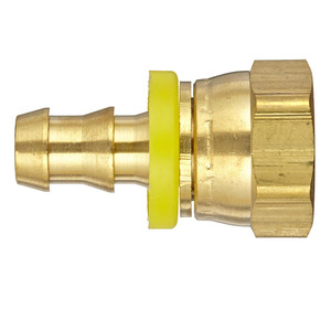 SAE/JIC 45度真鍮1/2 "バーブx 1/2" デュアルシートフレア回転ホースプッシュフィッティング