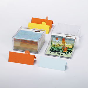 Bloc de notas para manualidades de arte en papel 3D Oasis Garden Building notas de papel cortadas con láser arrancar modelo 3D personalizado Cubo de bloque de papel para marcapáginas - Product Image 5