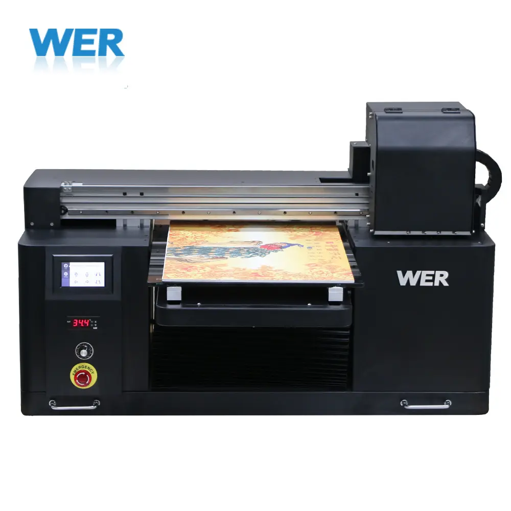 Stampante a getto di inchiostro uv da tavolino economica della stampante A2 WER-E4880UV a2