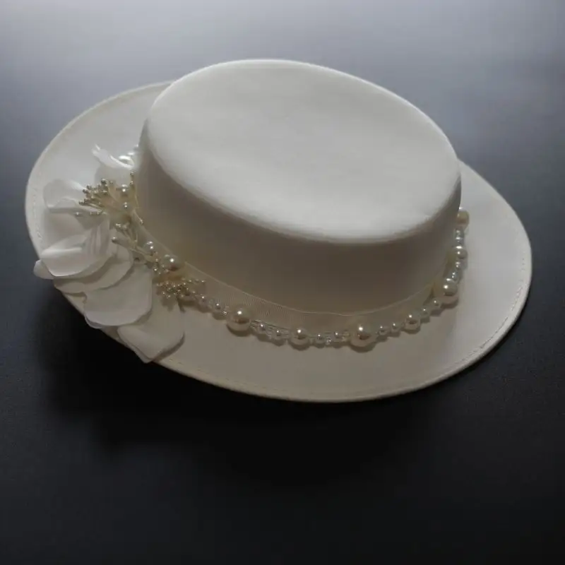 Topi Kasa Gaun Pengantin Kubah Perancis Baru Kualitas Tinggi Pesta Pengantin Gereja Putih Aksesoris Rambut Formal Topi Pernikahan Mode
