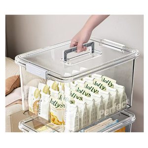 31.5*21.5*17厘米可堆叠透明储物盒带盖便携式家用储物容器，带安全拉手 - Product Image 3