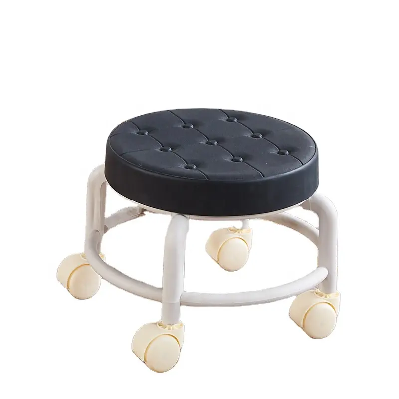 Poulie tabouret bas maison salon enfants avec roues amovible petit banc chambre roue universelle tabouret en plastique