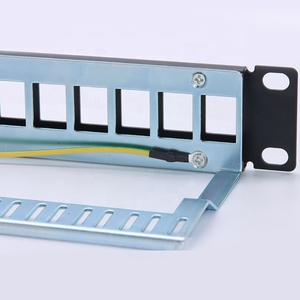 1U冷轧钢19 ''24端口48端口网络布线带接地线的空白配线架CAT6 - Product Image 6