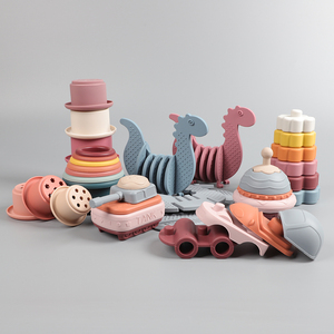 Eversoem OEM/ODM 7-Pcs yuvalama Montessori bebek banyo oyuncakları silikon istiflenebilir bardaklar eğitim sıralama istifleme oyuncaklar - Product Image 2