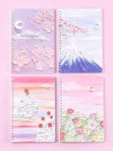 A5纸皮螺旋笔记本加厚水平线记事本学生文具油画日记本记事本规划师 - Product Image 6