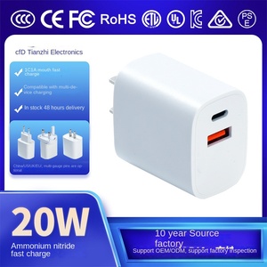 Apple PD20W için çift bağlantı hızlı şarj QC3.0 şarj kafa ile tip-c 5V/1A çıkış 20W güç abd Plug in hediye kutusu - Product Image 4