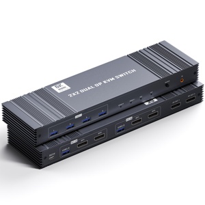 SYONG New Design USB3.0 Display Port Dual Screen 2x2 Switcher Selector 2 Port DP Displayport USB HDMI <strong>KVM</strong> <strong>Switch</strong> for 2 PC