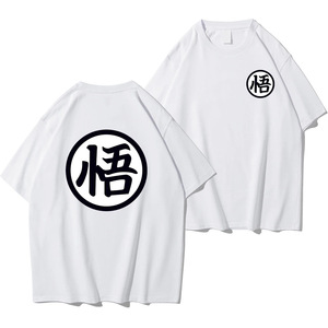 2024サマーファッションOネックルーズフィットカジュアル原宿服メンズ特大コットン半袖Tシャツアニメ孫悟空コスプレ - Product Image 2