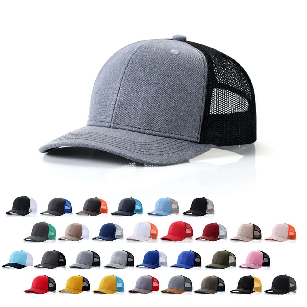 고품질 Richardson 112, Gorras 사용자 정의 자수 로고 패션 모자 메쉬 빈 스냅백 모자 일반 그물 트럭 운전사 모자 스포츠 모자