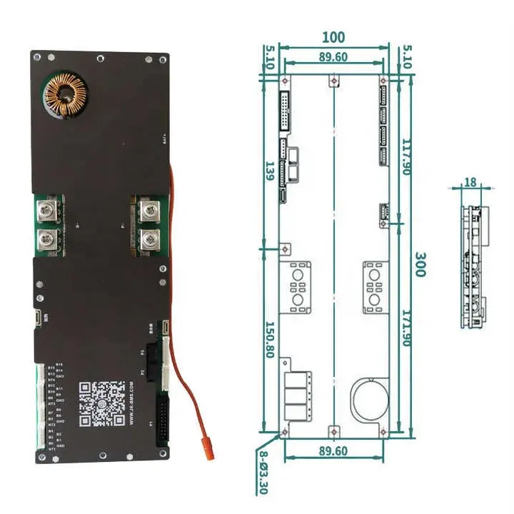 JK BMS PB2A16S20P מהפך BMS 48v LiFePO4 לוח הגנה על סוללת ליתיום עבור מהפך עם חימום RS485 קנבוס