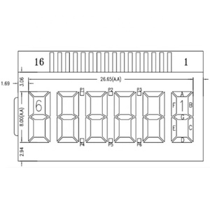 Charakter <span class=keywords><strong>LCD</strong></span> <span class=keywords><strong>Display</strong></span> Modul Reflektierende <span class=keywords><strong>7</strong></span>-<span class=keywords><strong>Segment</strong></span> TN - Twisted Nematische 30,00mm x <span class=keywords><strong>17</strong></span>,30mm x 2,80mm