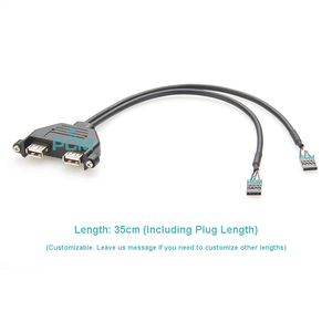 2-Port-USB-Steckplatzadapter mit niedrigem Profil USB 2.0-Buchse auf IDC 4-poliges Motherboard-Header-Kabel - Product Image 4