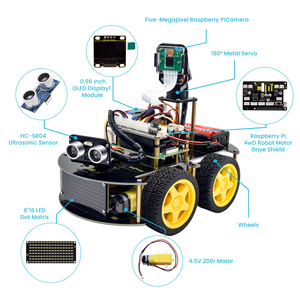 Keyes tudio Raspberry Pi 4B Roboter Smart Car Kit Himbeer Pi Roboter für Raspberry Pi 4GB 8GB