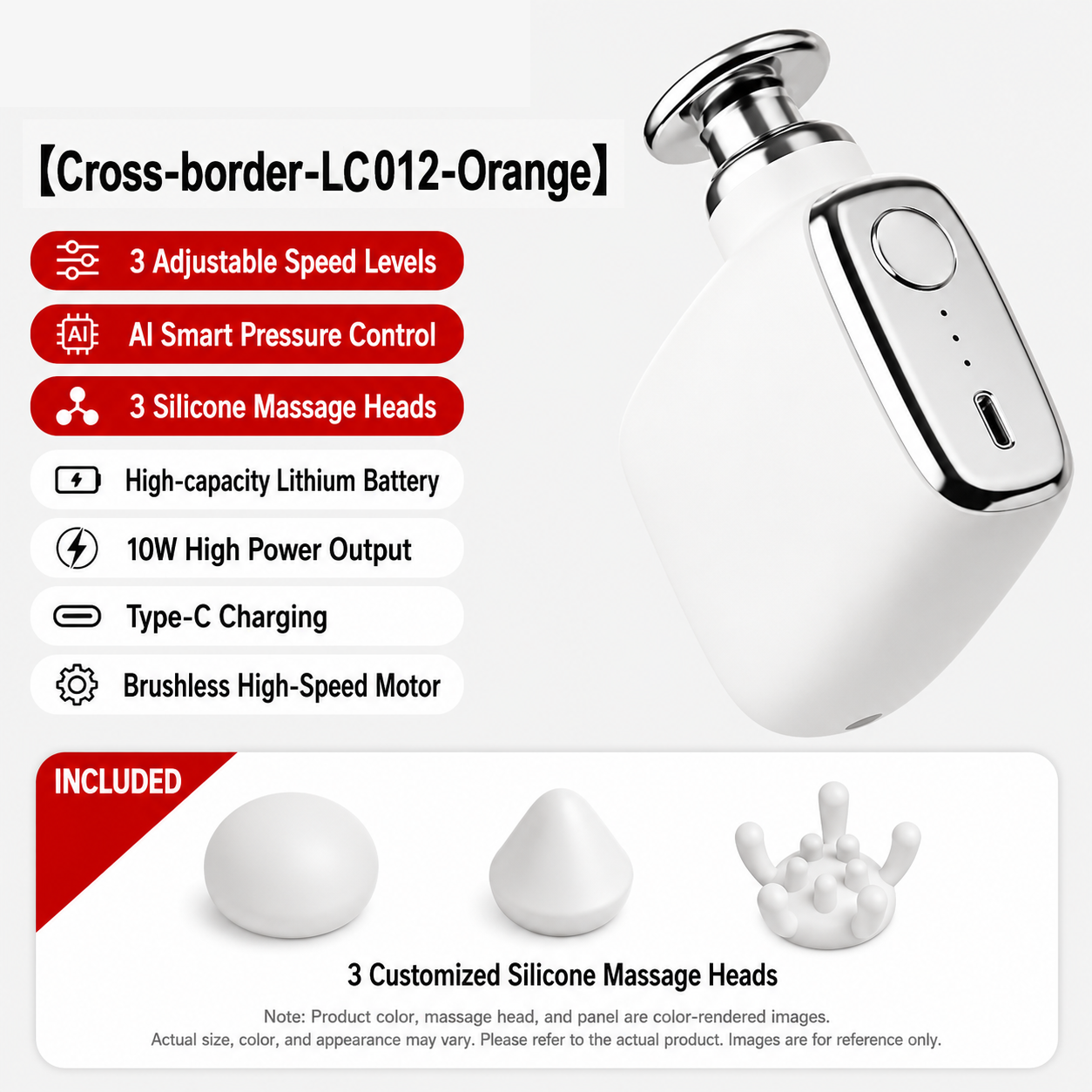 LC012- White -3 speeds+3 silicone heads+DCBL motor