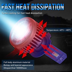 G65 LED far lambaları, 2020 yükseltilmiş versiyonu çift dizi LED cips H7 far ampul 11000lm 65W 5500K beyaz H11 LED ampuller - Product Image 2