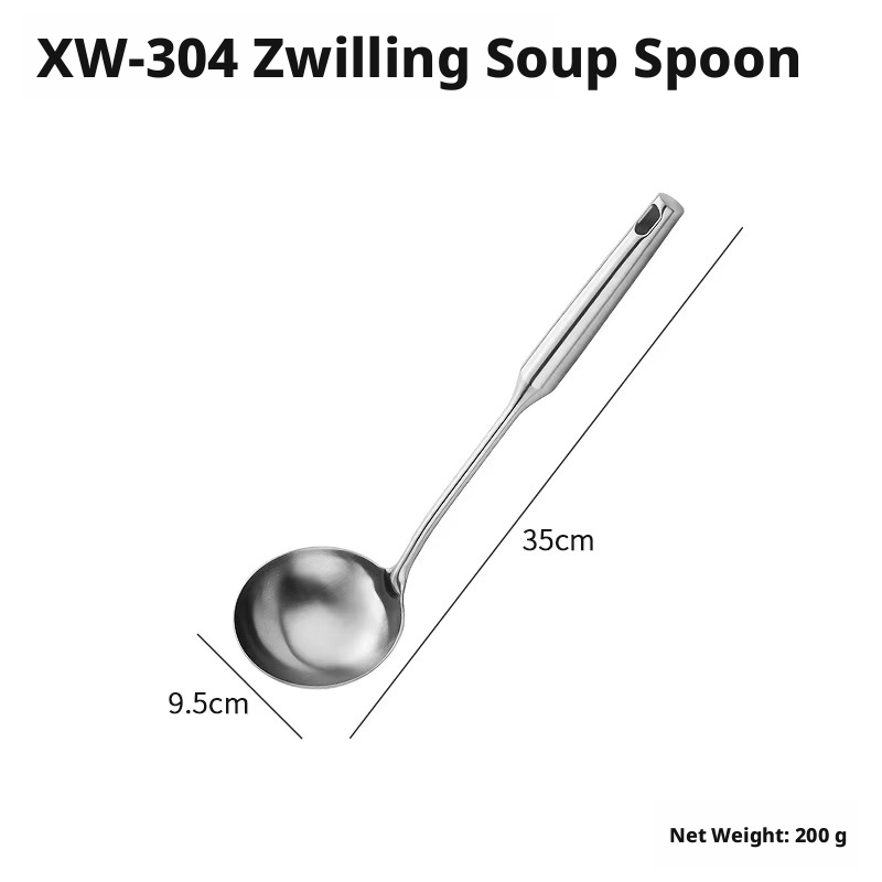Silver-304 shuangli soup spoon