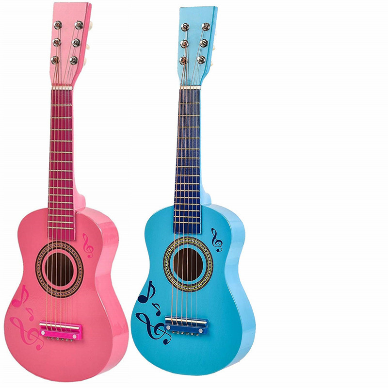 23 Inch Small Guitar 6 Strings Children's Musical Instrument Music Toys Wooden for Kids Boys Girls Playing Gift Wood 20PCS/CTN