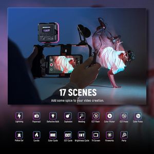 Neewer CRI97 + 2500K-8500K 17ฉาก2000mAh ไฟกล้อง LED 2แพ็ค RGB62ไฟวิดีโอ RGB แม่เหล็กพร้อมการควบคุมแอพ
