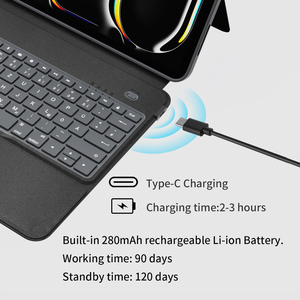 Wholesale Price OEM ODM Slim Smart <strong>Bluetooth</strong> <strong>Keyboard</strong> Folio with Hinge Kickstand for 13'' iPad Pro M4 2024 Slim <strong>Keyboard</strong> 81 Key - Product Image 5