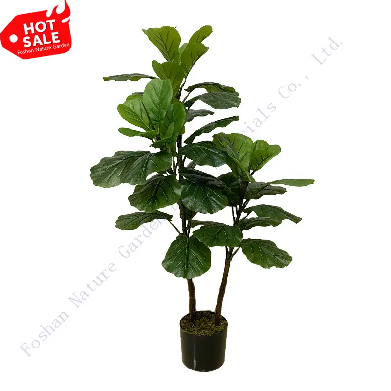 Plante artificielle de petite taille pour la vente, Faux arbre à feuilles, Ficus lyrada