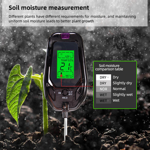 THE01859 Display LCD digitale 5 in 1 PH umidità luce solare umidità temperatura misuratore di umidità del suolo per giardino