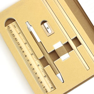 Линейка ручка резиновый набор блокнот из крафт-бумаги - Product Image 6