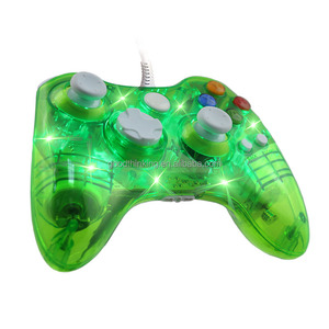 Gamepad PC <strong>Computer</strong> Led Light Green Color Transparent Shell Wired Cheap <strong>Game</strong> <strong>Controller</strong> for Xbx 360