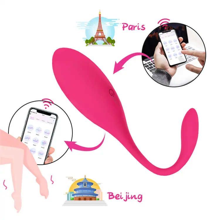 Mainan telur Flamingo klitoris lucu kontrol aplikasi WIFI telepon Vibrator G Spot Vibrator Vagina produk seks wanita