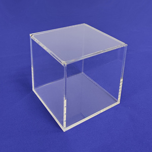 Fabrika toptan temizle küp küçük akrilik kutular eşya kutuları ile üst, Flip up akrilik biblo kutusu - Product Image 5