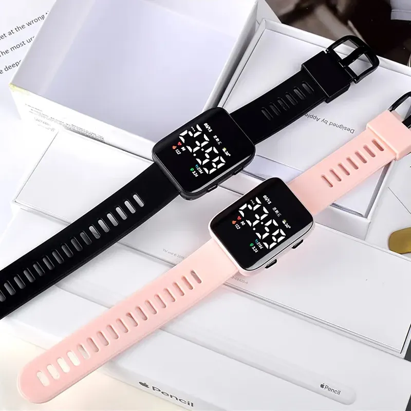 Commercio all'ingrosso nuovo arrivo M7 moda plastica studente orologio da polso forma quadrata led orologio digitale elettronico