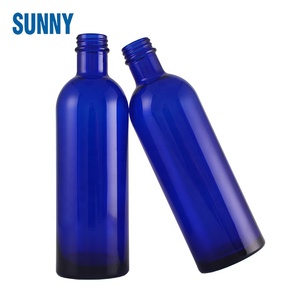 200ml kobalt mavi cam şişe uzun boyunlu uçucu yağ için kapaklı özü