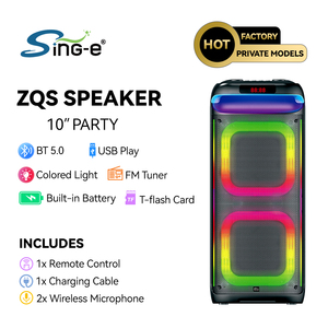 ZQS10220 RGB <span class=keywords><strong>LED</strong></span> aydınlatma Alarm ile BT hoparlör için taşınabilir 10 inç tam aralık Woofer büyük açık sistem düşük fiyat