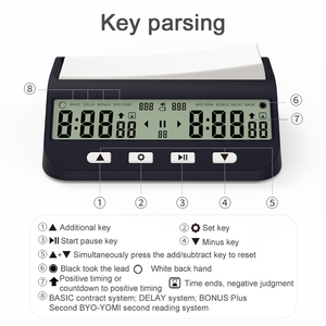 Orologio digitale multifunzionale professionale orologio da scacchi con precisione Count Up Count Down Timer da tavolo cronometro da gioco - Product Image 3