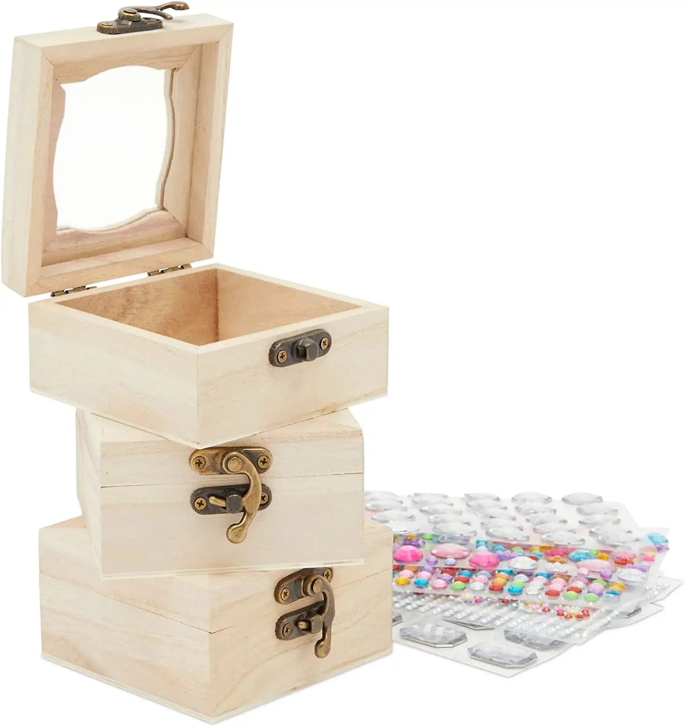 Boîte en bois artisanale, boîte en bambou naturel boîte de rangement en bois, cadeau de boîte de souvenir en bois de stockage à la maison