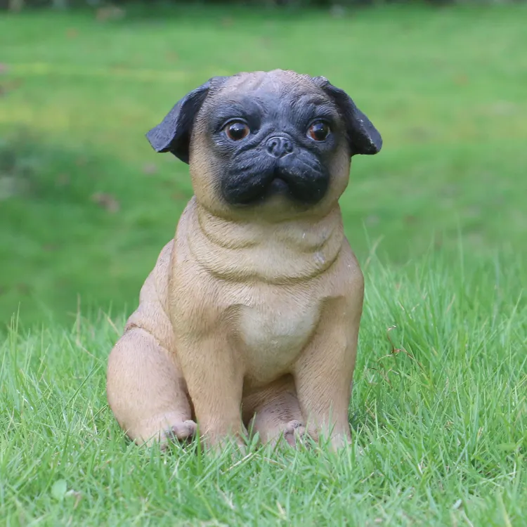 Großhandel Leben wie Garten Dekor Harz englische Bulldogge, realistische OEM Harz Tiere Bulldogge lebensgroße Hunde %