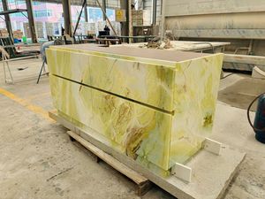 现代浴室梳妆台储物手工制作4抽屉水槽梦想绿色大理石家具定制木质底座洗手盆 - Product Image 3