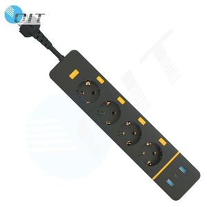 Regleta de alimentación de escritorio de la UE con 4 enchufes de interruptor independientes y 2 enchufes universales multifunción de extensión USB/1 tipo C - Product Image 2