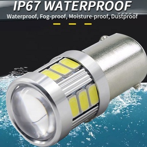 2 PCS Motorcycle 1156 BA15S <strong>LED</strong> Reversing Light Bulb 18 SMD Surround Ultra-Bright Turn Signal Light with Projector Lens - Product Image 3