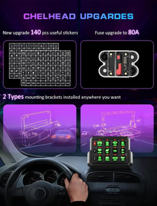 Pannello interruttore WIRELESS 12/24V 12 GANG con base di ricarica magnetica e scatola di sistema relè di controllo del circuito - Product Image 6