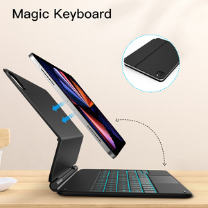 2024マジックキーボードケースAbsタブレットケースキーボードカバースマートワイヤレスBtキーボードバックライト付きトラックパッドIpadAir 10.9 Pro11用 - Product Image 2