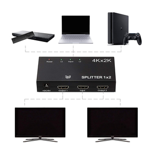 <strong>2</strong> in <strong>1</strong> 2in1 4K HDTV <strong>Splitter</strong> Converter <strong>1</strong> in <strong>2</strong> Out <strong>1</strong> Male to Dual HDTV <strong>2</strong> Female <strong>Splitter</strong> Adapter Works at Same Time